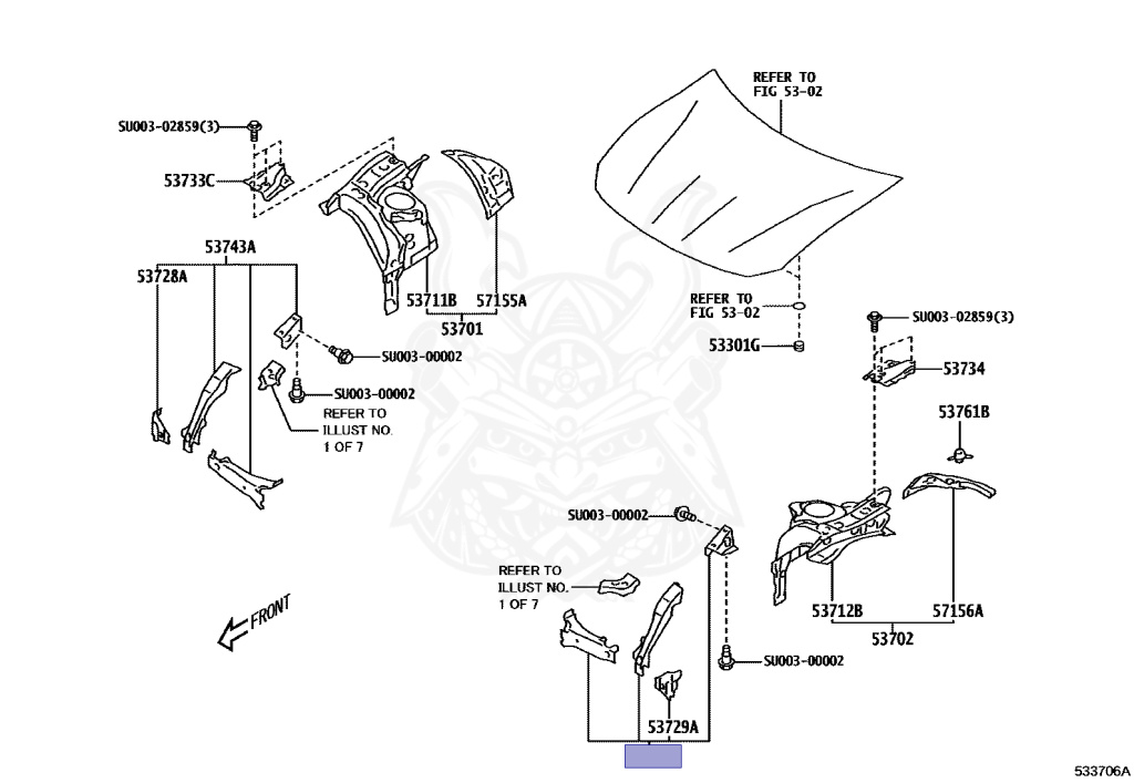 SU003-01309 - Toyota - Reinforcement, Front Fender Apron, Front Lh