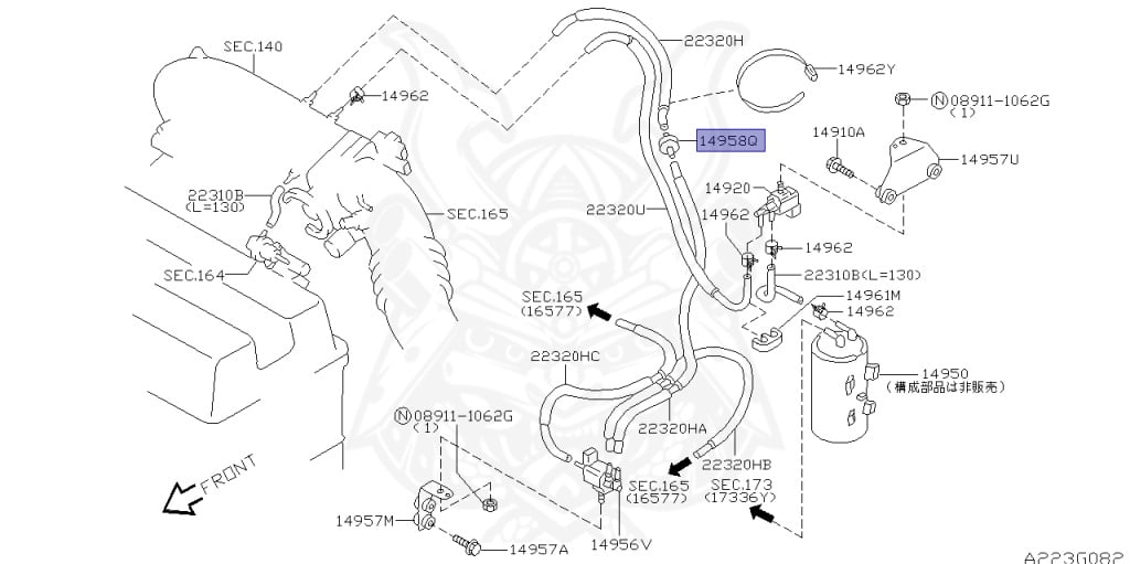 NISSAN シーマ 配線図集 1996年 14958-V6700 - Nissan - Valve Assembly, Vacuum Derei - Nengun