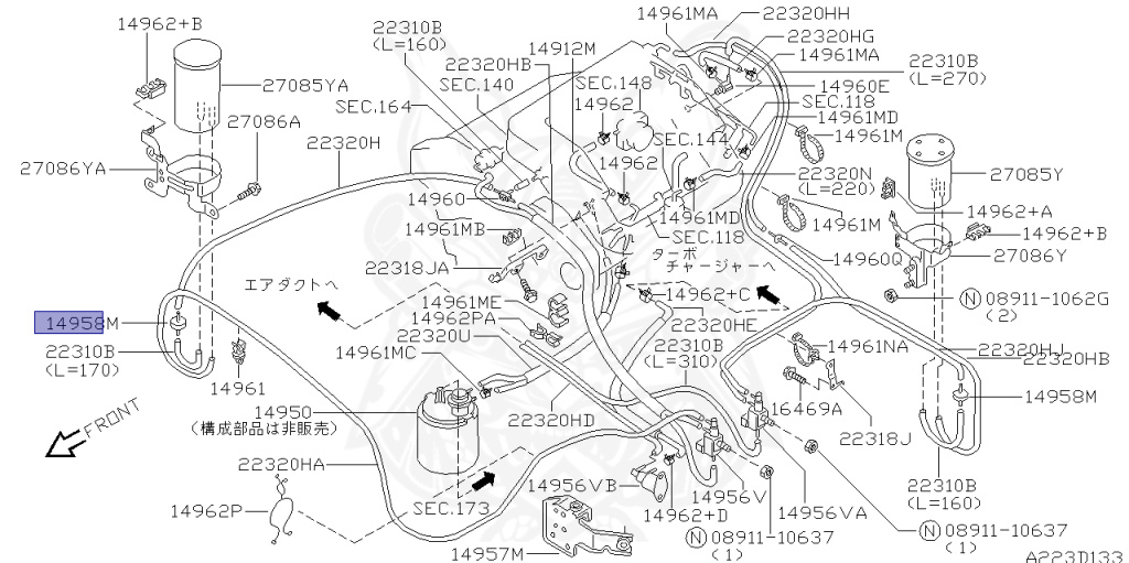 Nissan - Cima - FGY32 - 1993 - Type Touring - SEDAN(S) - 2-link standard (2WD.STD) - AUTOMATIC-FLOOR SHIFT(AT.F4) - VG30DET