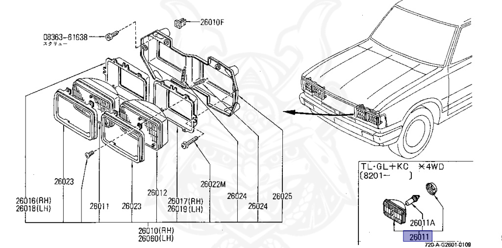 Nissan - Datsun - 720 - 1983 - DELUXE TYPE - Guard Truck (TL) - 2 WHEEL DRIVE(2WD) - 4 SPEED T/M COLUMN SHIFT(R4) - SD22