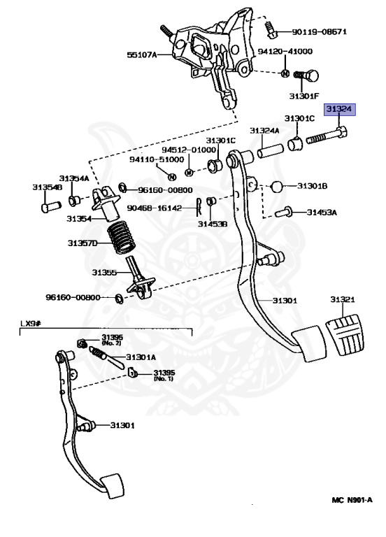 トップス u 91121-51060 - Toyota - Shaft, Clutch Pedal - Nengun Performance