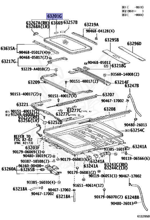63201-60021 - Toyota - Glass Sub-assy, Sliding Roof - Nengun