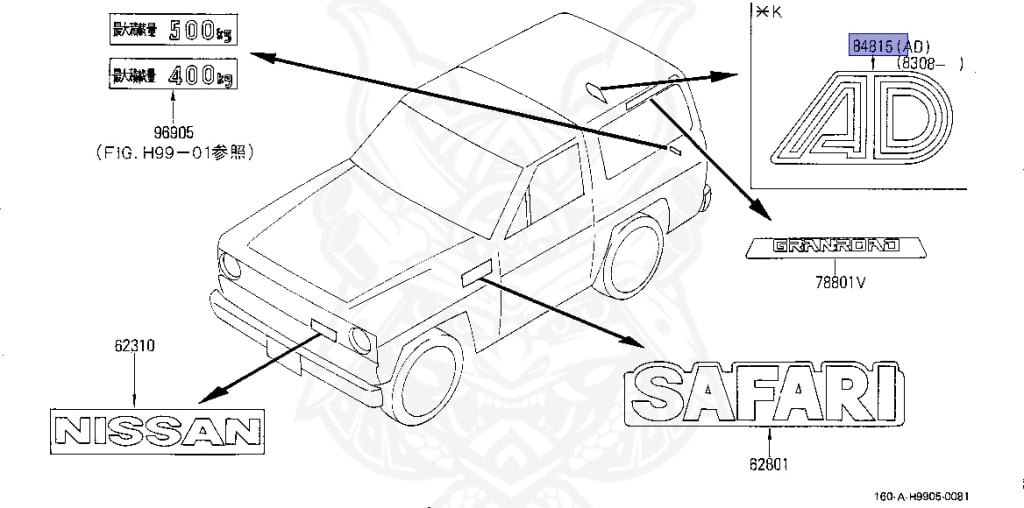 Nissan - Safari - 160 - 1984 - AD GRADE - HARDTOP(K) - 5 SPEED MANUAL TRANS(F5) - SD33