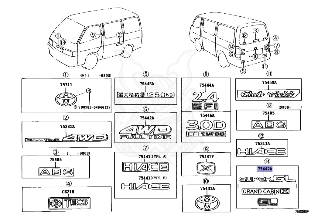 Toyota - Hiace - KZH106W - 1998 - SUPER CUSTOM LIMITED TYPE - 4-DOOR - Automatic - 1KZTE
