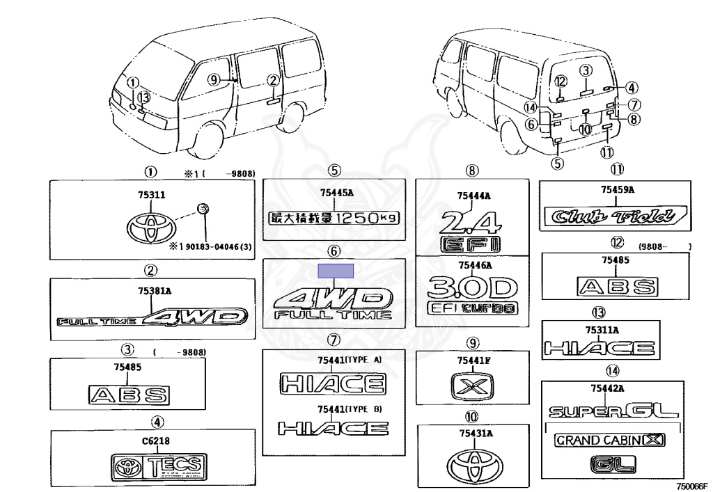 Toyota - Hiace - KZH106W - 1996 - SUPER CUSTOM LIMITED TYPE - 4-DOOR - Automatic - 1KZTE