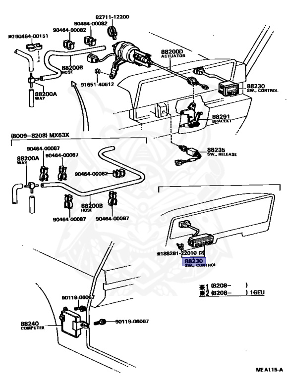 88230-22040 - Toyota - Switch Assy, Cruise Control(auto Drive