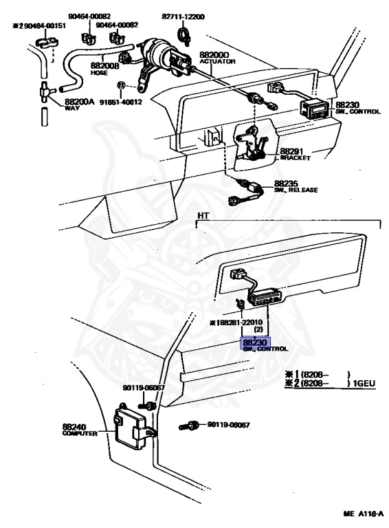 88230-22040 - Toyota - Switch Assy, Cruise Control(auto Drive