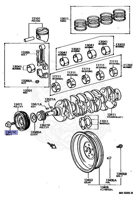 90105-14011 - Toyota - Bolt (for Crankshaft Pulley Set