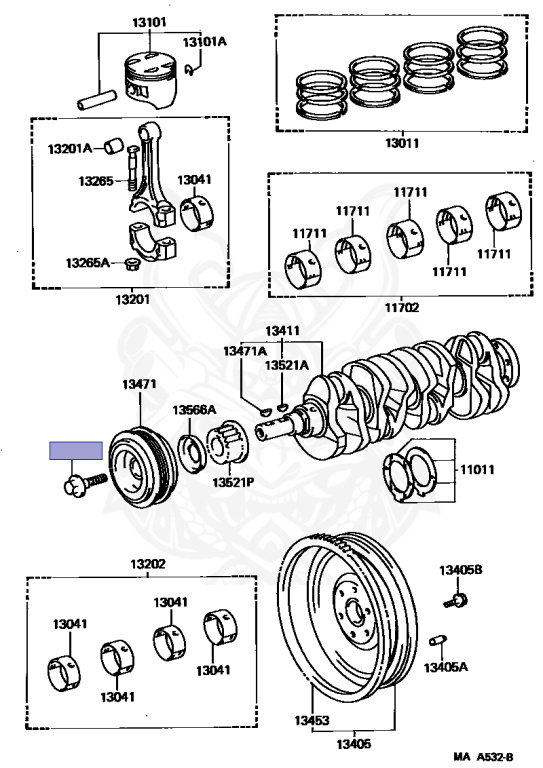 90105-14011 - Toyota - Bolt (for Crankshaft Pulley Set) - Nengun
