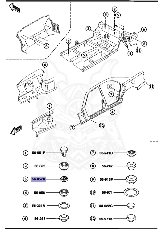 m0226　下部 H260-56-052 - Mazda - Hole Plug - Nengun Performance