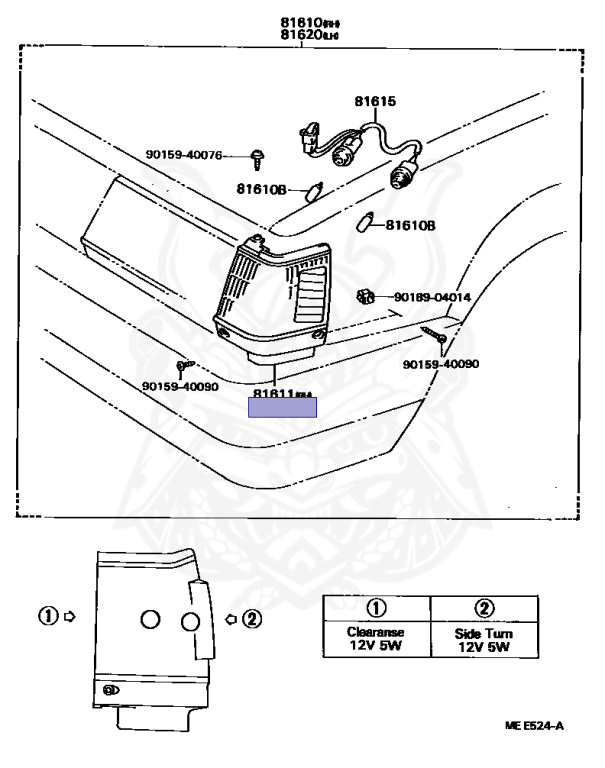 獅音ページ 81621-32021 - Toyota - Lens, Parking & Clearance Lamp, Lh - Nengun