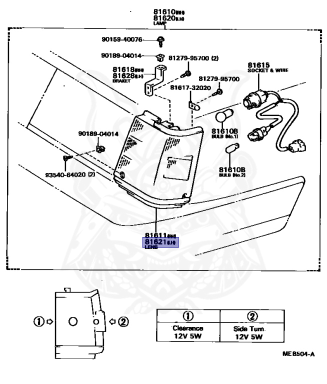 81621-32021 - Toyota - Lens, Parking & Clearance Lamp, Lh - Nengun