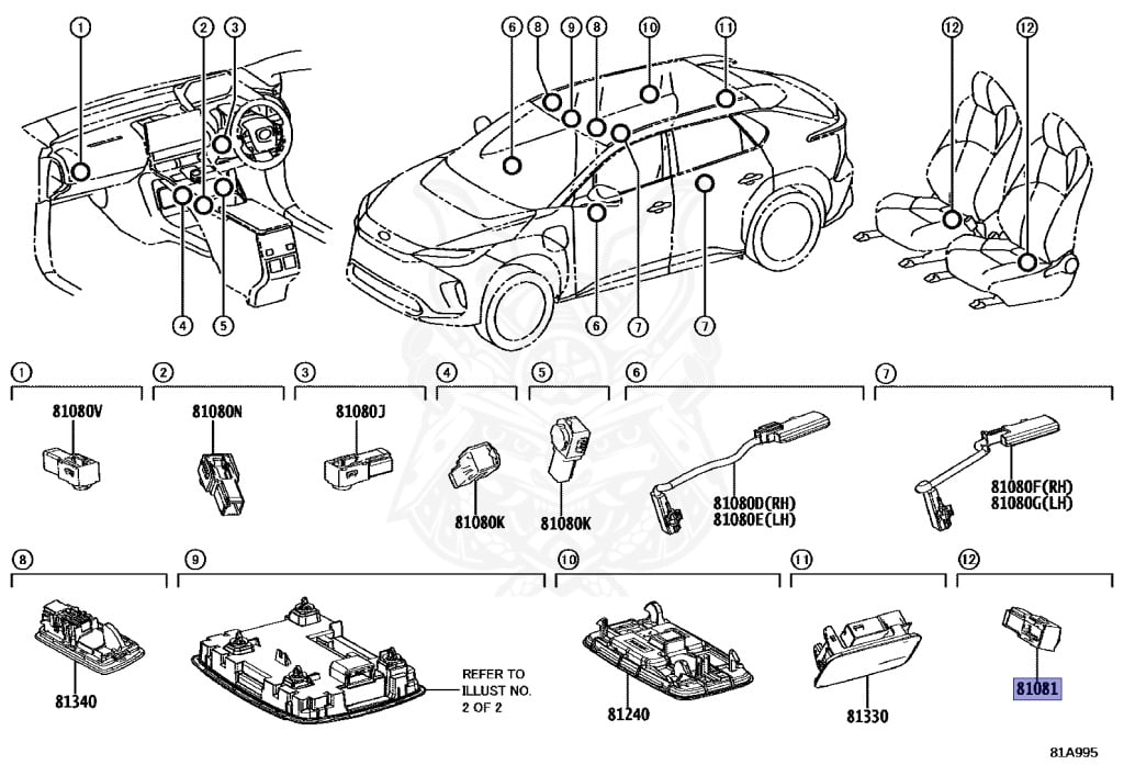 81080-33290 - Toyota - Lamp Assy, Glove Box - Nengun Performance