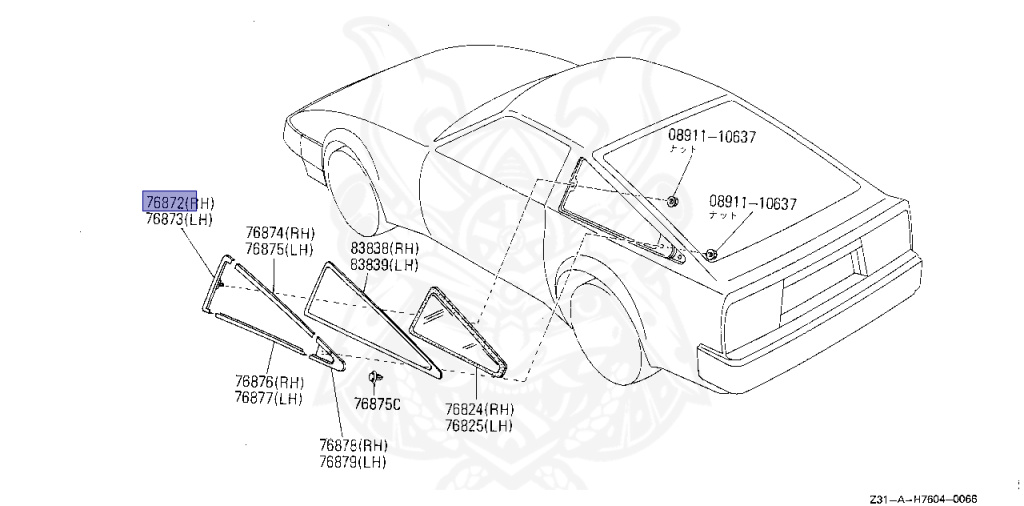 Nissan - Fairlady Z - Z31 - 1986 - ZR - AUTOMATIC TRANSMISSION(AT) - T-bar roof (KZ#) - VG30D