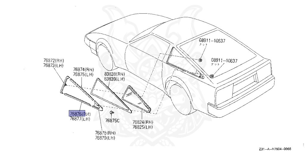 Nissan - Fairlady Z - Z31 - 1986 - ZR - AUTOMATIC TRANSMISSION(AT) - T-bar roof (KZ#) - VG30D