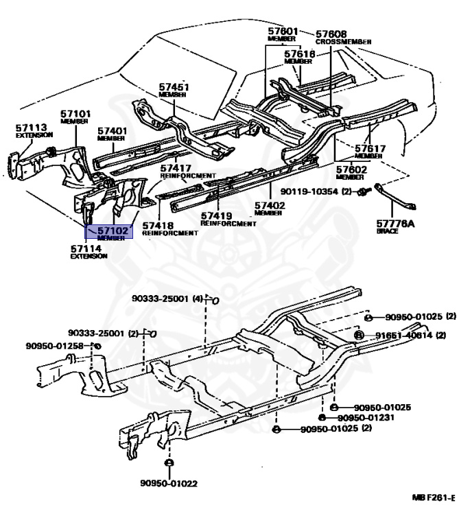 57102-12230 - Toyota - Member Sub-assy, Front Side, Lh