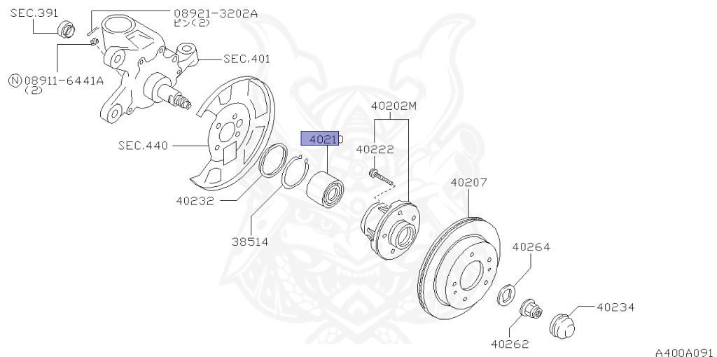 追加分◆ プリン 40210-0P001 - Nissan - Bearing Assembly, Front Wheel - Nengun