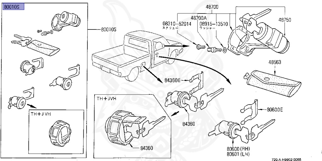 Nissan - Datsun - 720 - 1985 - DELUXE TYPE - KING CAB(KC) - 4 WHEEL DRIVE(4WD) - 5 SPEED MANUAL TRANS(F5) - Z18S