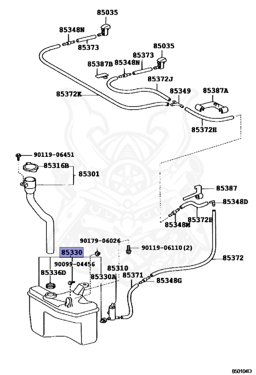 85315-22200 - Toyota - Jar Assy, Windshield Washer - Nengun