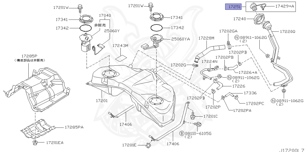 17251-79972 - Nissan - Filler Cap Assembly - Nengun Performance