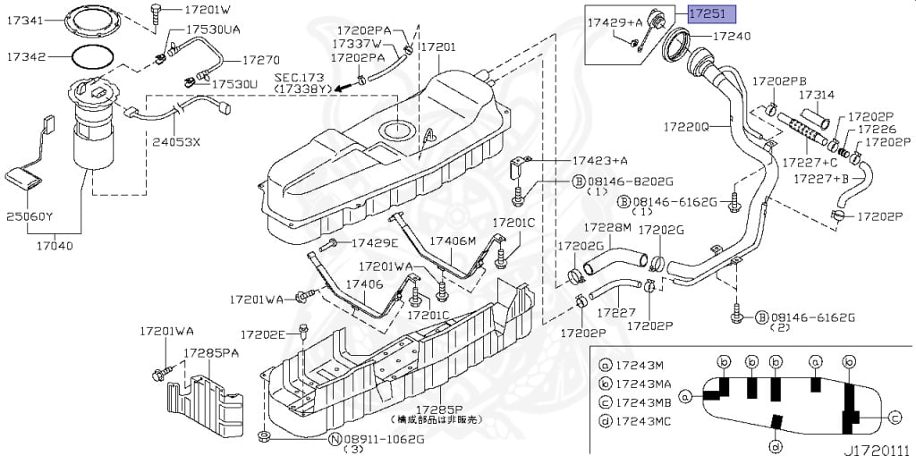17251-79972 - Nissan - Filler Cap Assembly - Nengun Performance