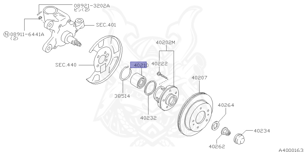 40210-0P006 - Nissan - Bearing Assembly, Front Wheel