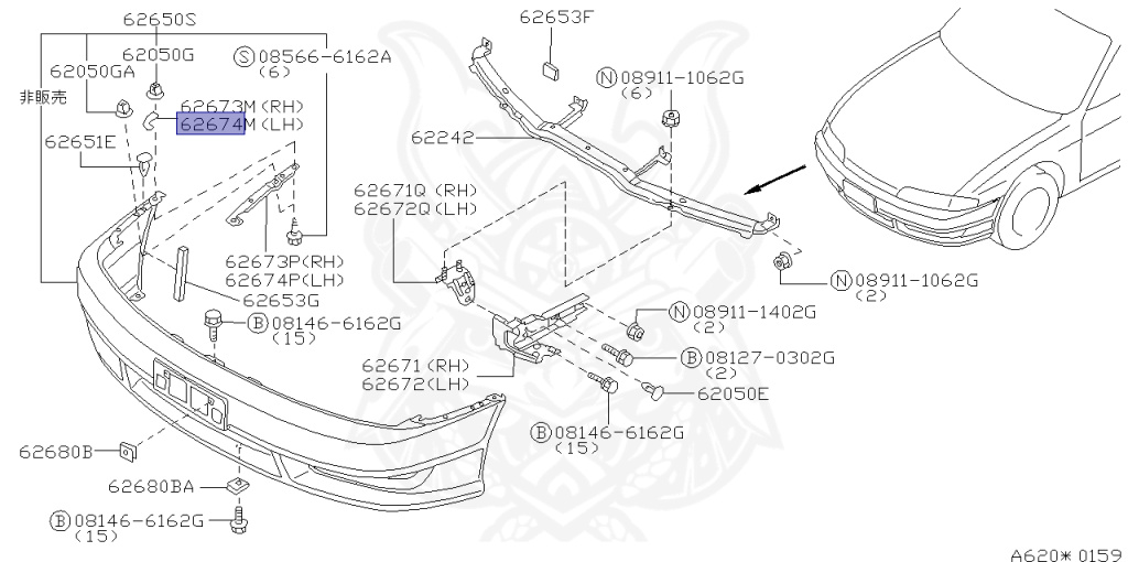 Nissan - Silvia - S14 - 1998 - KS - HARDTOP(K) - AUTOMATIC TRANSMISSION(AT) - TWO WHEELS STEERING(2WS) - SR20DET