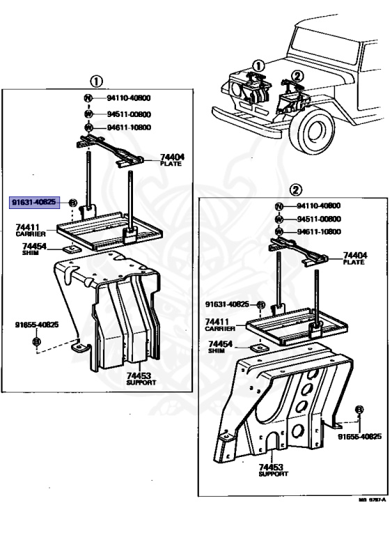 Toyota - Land Cruiser - BJ44V - 1982 - V(MODEL MARK) - Manual - 2B