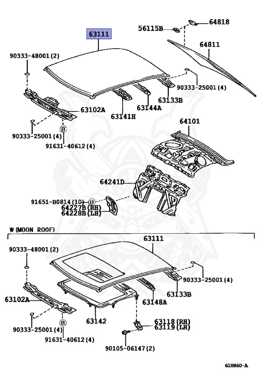 63111-53020 - Toyota - Panel, Roof - Nengun Performance