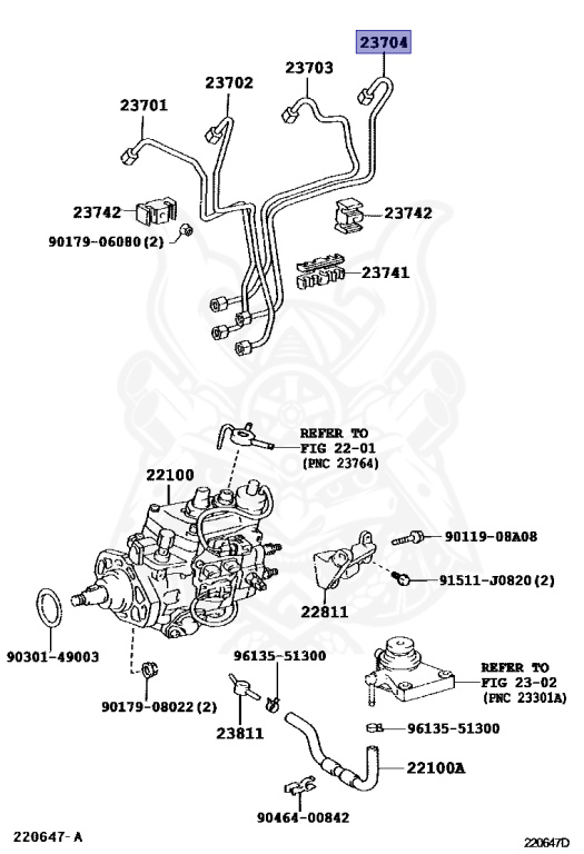 23704-67020 - Toyota - Pipe Sub-assy, Injection, No.4