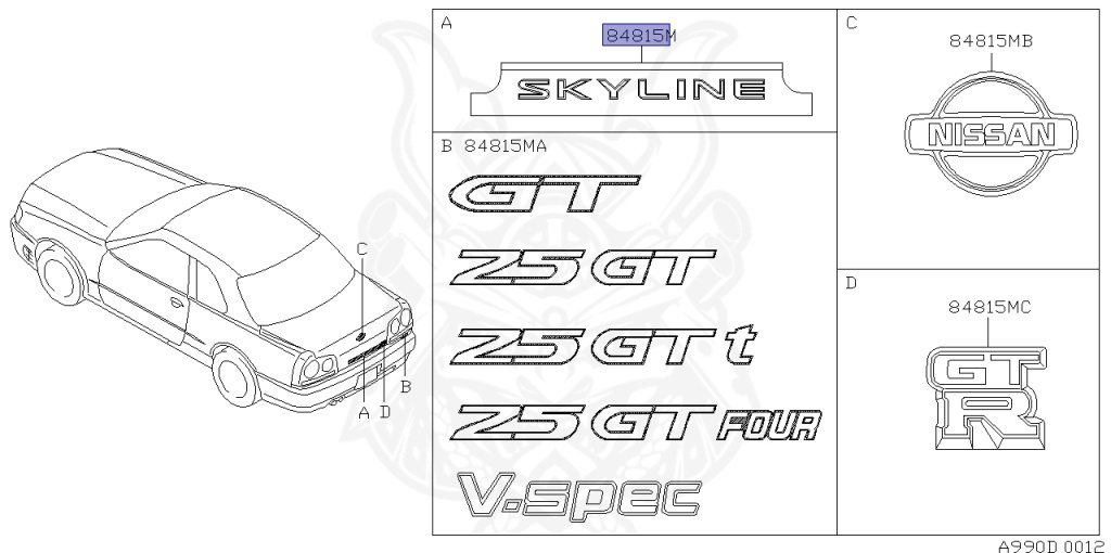 Nissan - Skyline - R34 25GTT - ER34 - 1998 - 25GT TURBO - 2-door hardtop (2K) - MANUAL TRANS 5-SPEED(MT.F5) - Hi-Cas 2-Link (HI.2WD) - RB25DET