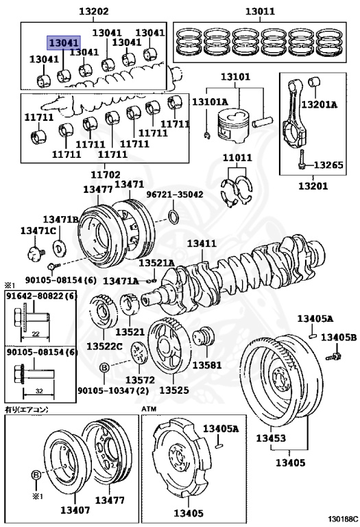 13041-17011-02 - Toyota - Bearing Connecting Rod #2 - Nengun