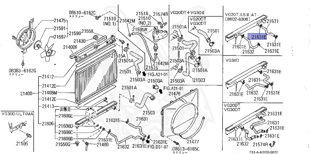 Nissan - Leopard - F31 - 1991 - XJ - AUTOMATIC TRANSMISSION(AT) - VG20E