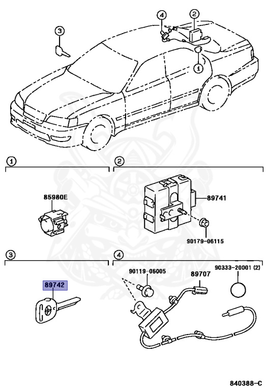 新品　未使用　トヨタjzx100 ブランクキー　89742-22120 新品 未使用 トヨタjzx100 ブランクキー 89742-22120 - メルカリ