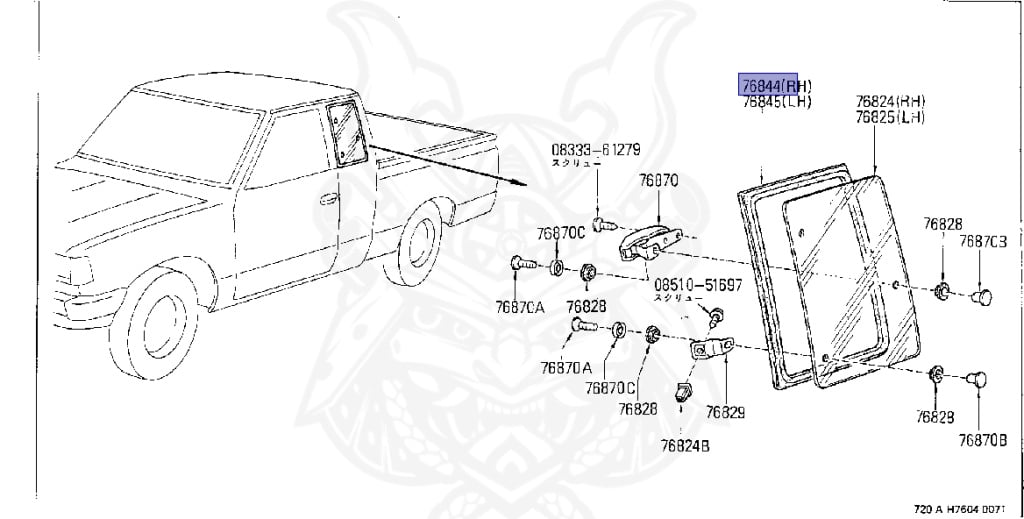 Nissan - Datsun - 720 - 1980 - DELUXE TYPE - Teisho Track (TL) - 2 WHEEL DRIVE(2WD) - 4 SPEED T/M COLUMN SHIFT(R4) - J16S