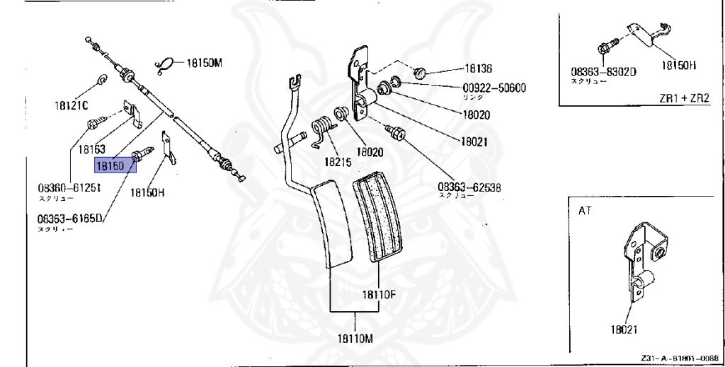 Nissan - Fairlady Z - Z31 - 1989 - ZR - AUTOMATIC TRANSMISSION(AT) - T-bar roof (KZ#) - VG30D