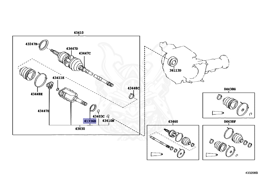 41336-20040 - Toyota - Cover, Front Drive Shaft Dust, Rh - Nengun