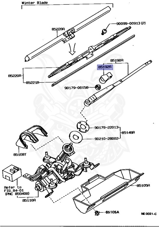 85192-13060 - Toyota - Cover, Rear Wiper Arm - Nengun Performance