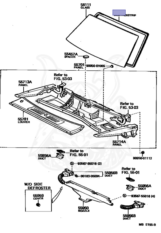56121-10100 - Toyota - Weatherstrip, Windshield - Nengun Performance