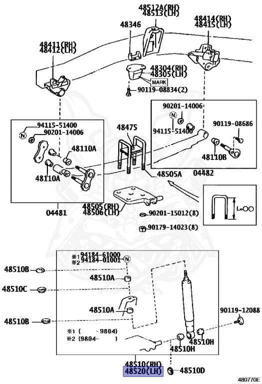 48511-69505 - Toyota - Absorber Assy, Shock, Front Lh