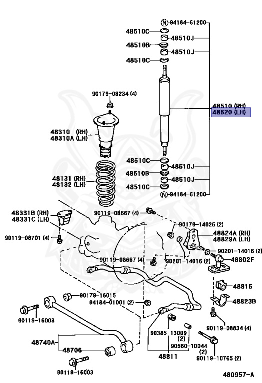 48511-69505 - Toyota - Absorber Assy, Shock, Front Lh
