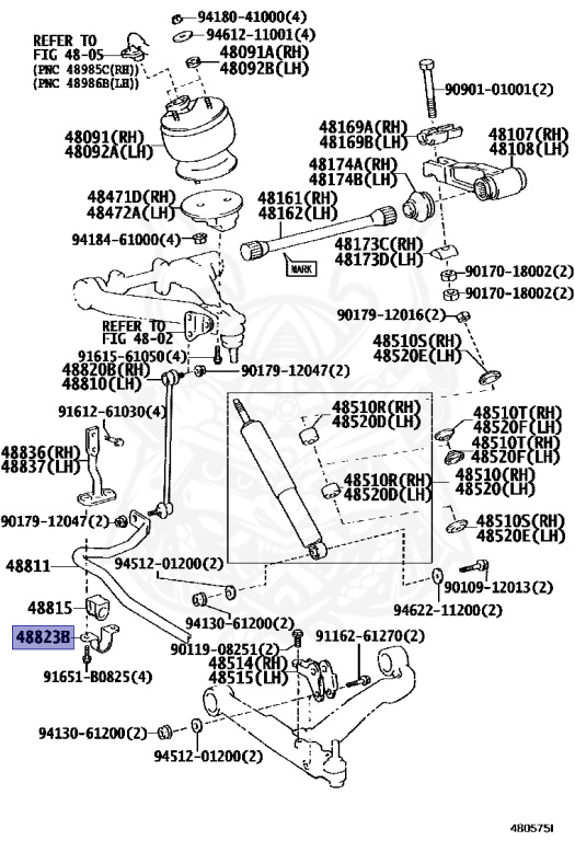 48823-60030 - Toyota - Cover, Front Stabilizer Bracket
