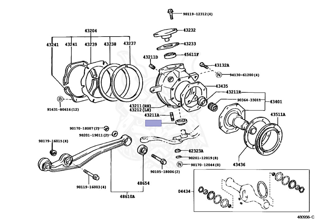 90366-20003 - Toyota - Bearing (for Steering Knuckle Arm) - Nengun