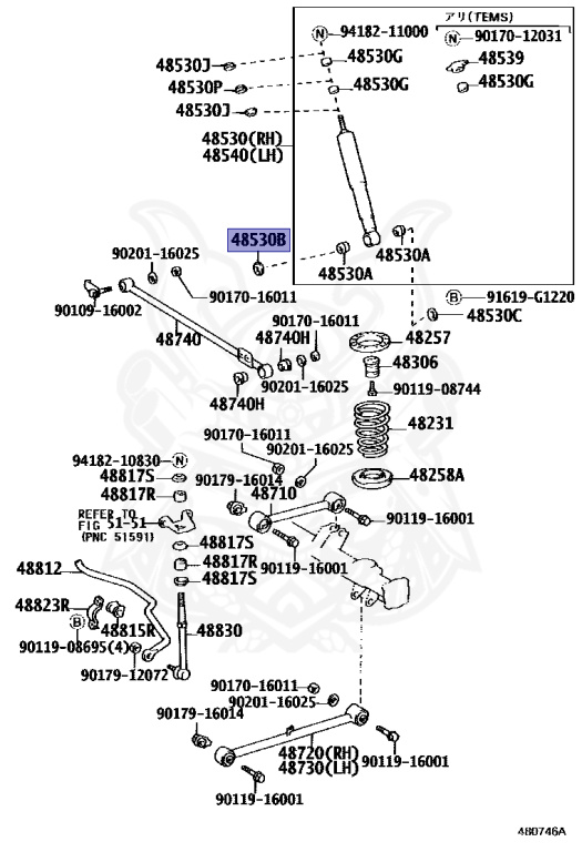 90948-03011 - Toyota - Washer, Rear Shock Absorber Cushion, No.1