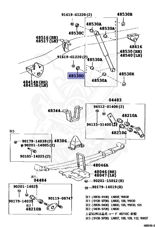 Toyota - Hilux - LN109 - 1997 - SSR-XSSR-VSSR-GSSR-X WIDE TYPE - DOUBLE CAB - Manual - 3L