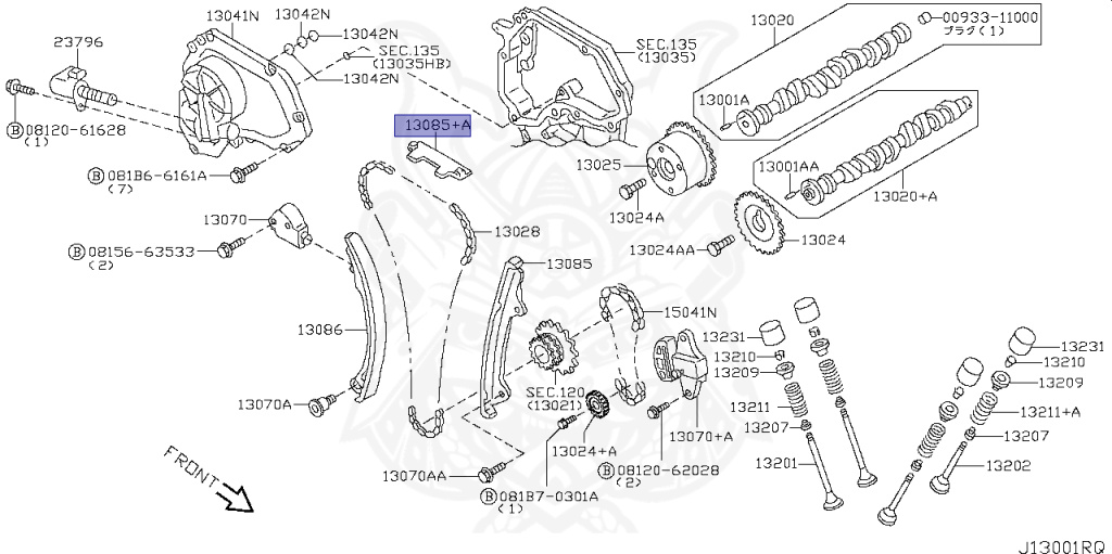 13085-6N210 - Nissan - Guide, Chain Tension Side - Nengun Performance