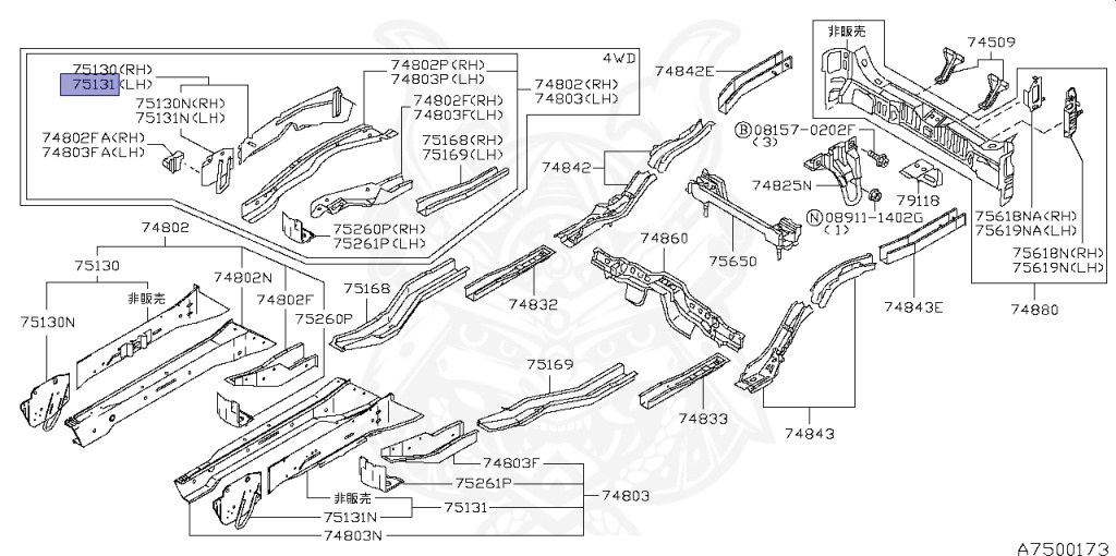 Nissan - Stagea - WC34 - 1999 - 25TX-FOUR - WAGON(W) - 4 WHEEL DRIVE(4WD) - AUTOMATIC TRANSMISSION(AT) - RB25DET