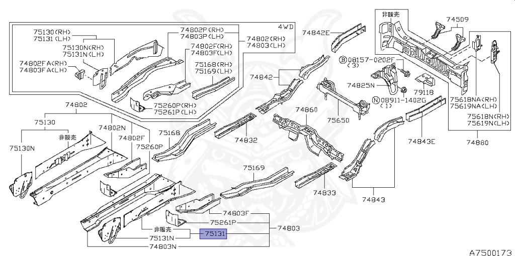 Nissan - Stagea - WC34 - 2000 - 25TX-FOUR - WAGON(W) - 4 WHEEL DRIVE(4WD) - AUTOMATIC TRANSMISSION(AT) - RB25DET