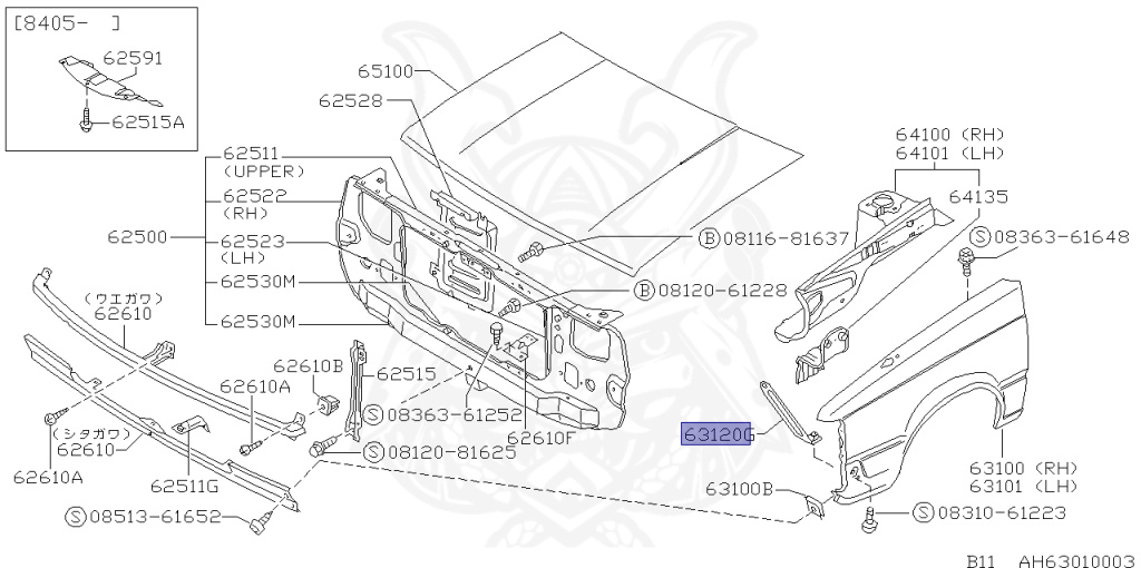 Nissan - Sunny - B11 - 1983 - GLL TYPE - WAGON(W) - 5 SPEED MANUAL TRANS(F5) - E15S