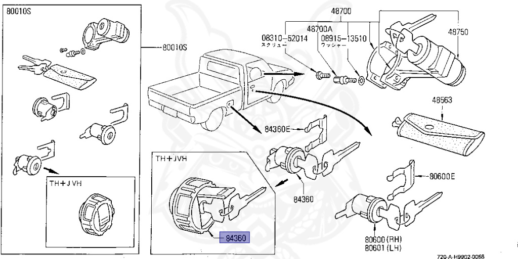 Nissan - Datsun - 720 - 1985 - DELUXE TYPE - DOUBLE CAB(WC) - 2 WHEEL DRIVE(2WD) - Column Manual 5th (R5) - SD23